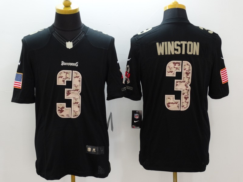 Men's Tampa Bay Buccaneers Jameis Winston #3 Black Authentic Jersey